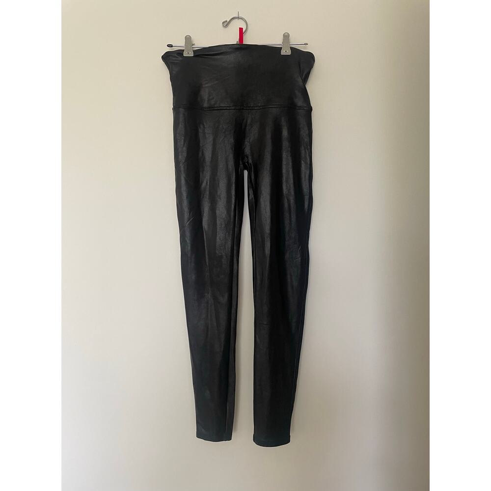 SPANX Faux Leather Leggings - Black Sz XL